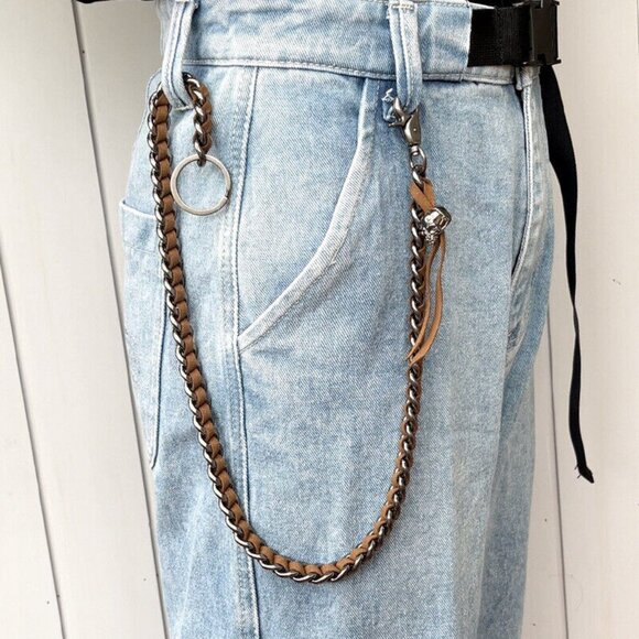 28" Strong Leash w/ Leaher Thick Wallet Biker Trucker Keychain Jean Key … - Picture 4 of 6